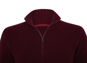 Hemingway Zip: Burgundy - Khunu yak wool