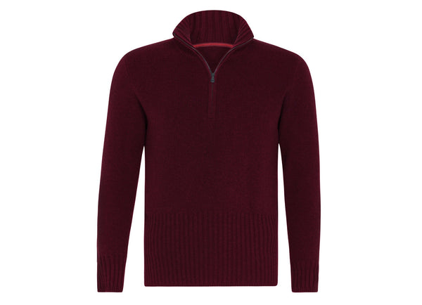 Hemingway Zip: Burgundy - Khunu yak wool