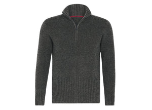Hemingway Zip: Grey - Khunu yak wool