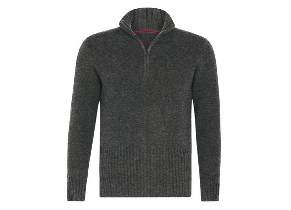 Hemingway Zip: Grey - Khunu yak wool